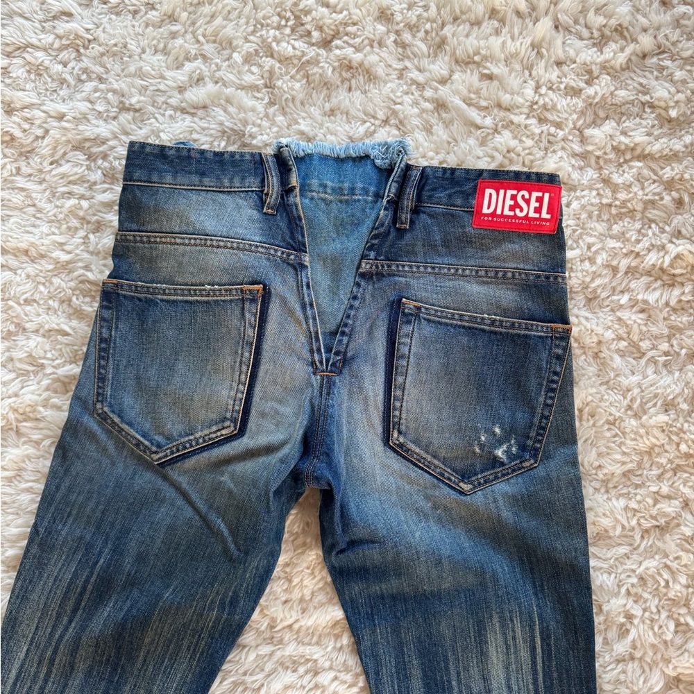 Diesel Blue Boyfriend Jeans with Distressed Details